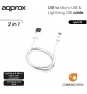 CABLE USB A MICRO USB Y LIGHTNING APPROX APPC32