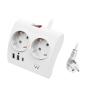 Ewent EW3870 base múltiple 1,5 m 3 salidas AC Interior Blanco