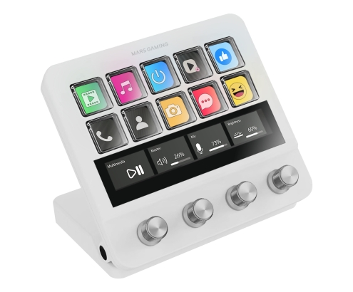 Mars Gaming MS-DPROW Blanco 10 botones